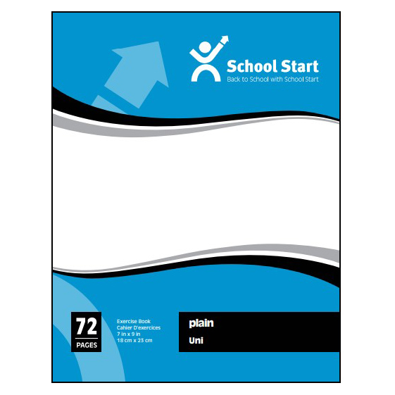 School Start Exercise Book (7 1/8" x 9 1/8") - 72 pages (Plain)